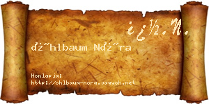 Öhlbaum Nóra névjegykártya